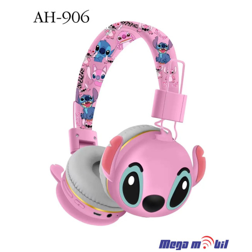 Slusalki Bluetooth Stitch AH-906 pink