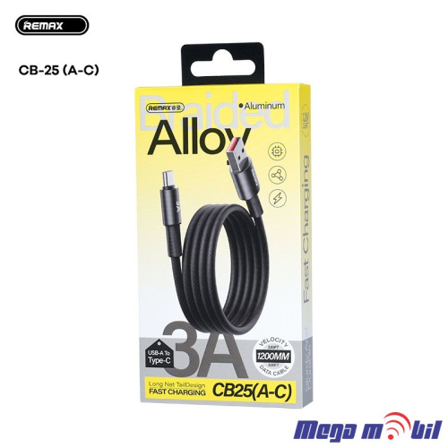 Data Kabel Type C REMAX Velocity CB25 3A 1.2m Fast black