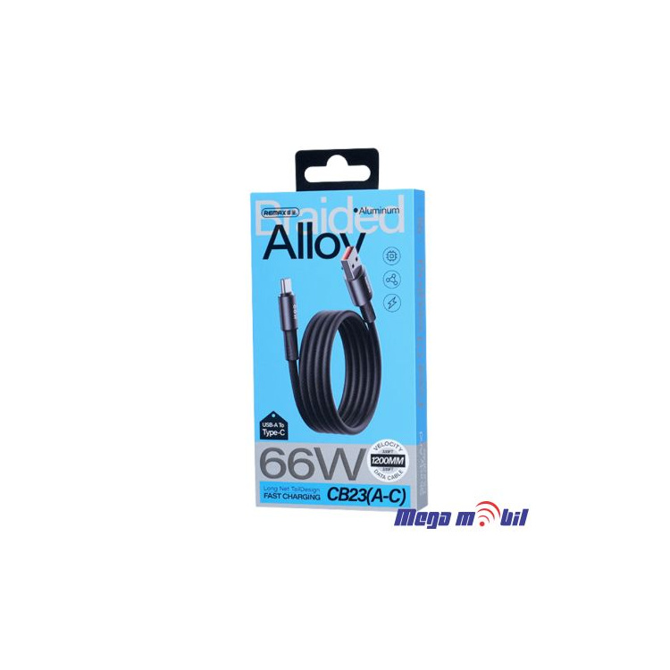 Data Kabel Type C REMAX Velocity CB23 66W 1.2m Fast black