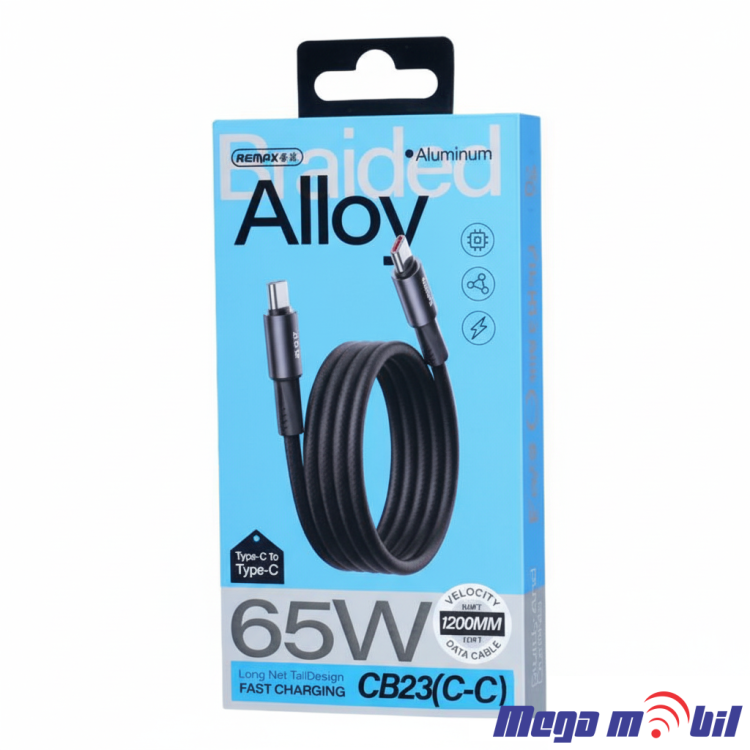 Data Kabel Type C PD REMAX Velocity CB23 65W 1.2m Fast black