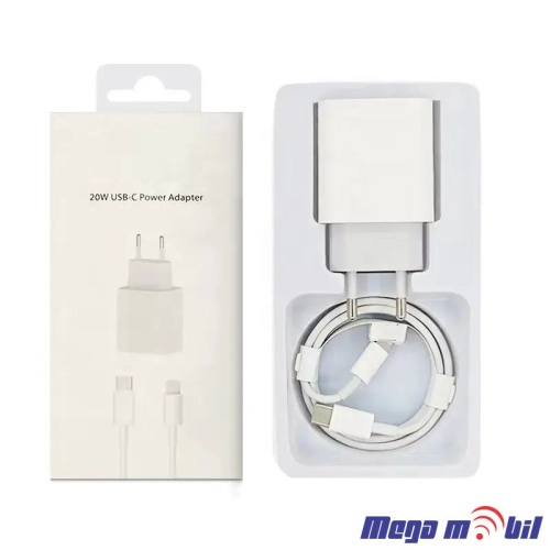 Polnac 220V iPhone PD 20W so kabel PD/Lightning FAST NT-TC155