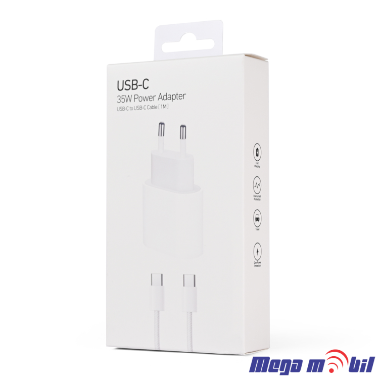 Polnac 220V iPhone PD 35W so kabel PD/Type C FAST NT-TC157