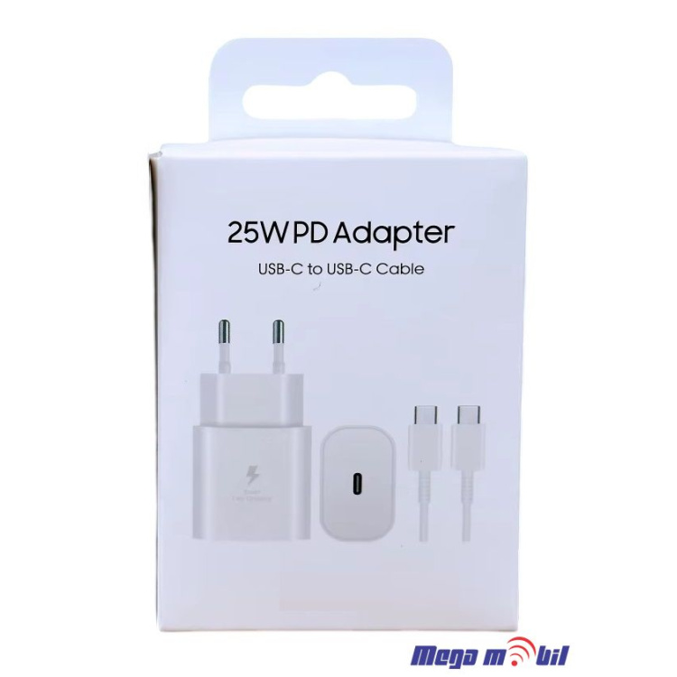 Polnac 220V Samsung 25W PD Fast white so kabel NT-TC156