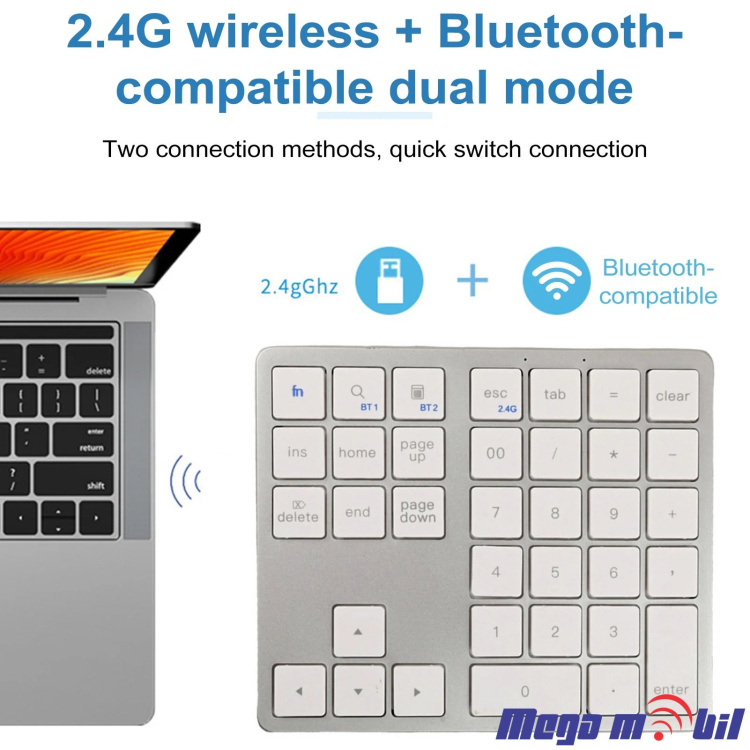 Tastatura Wireless Numpad white