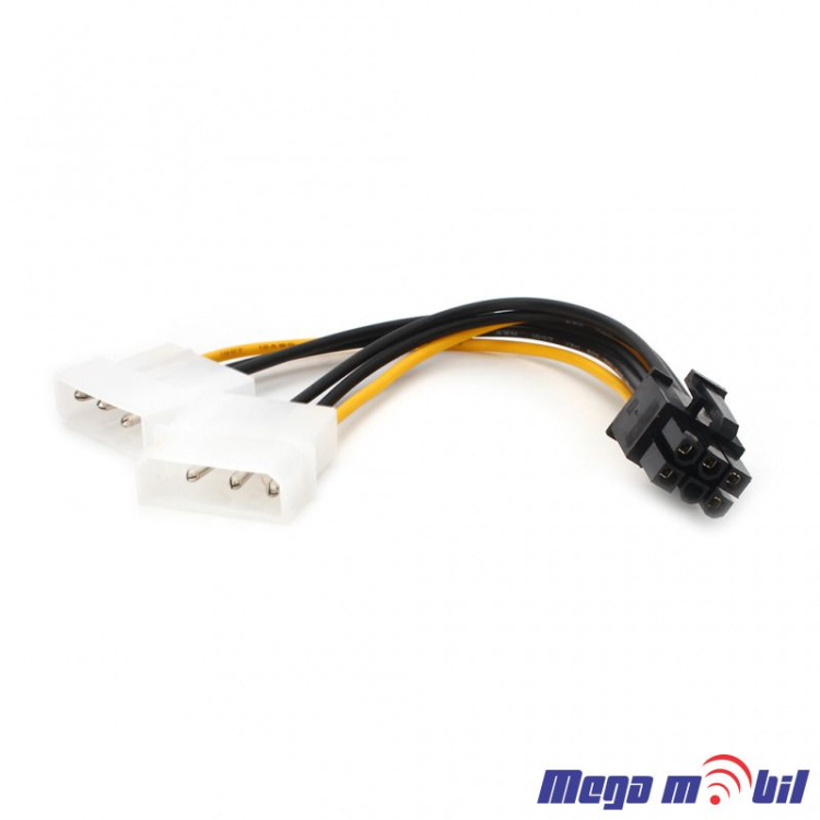 Kabel PCI-E 2x MOLEX na 6 pina JWD-POWER9