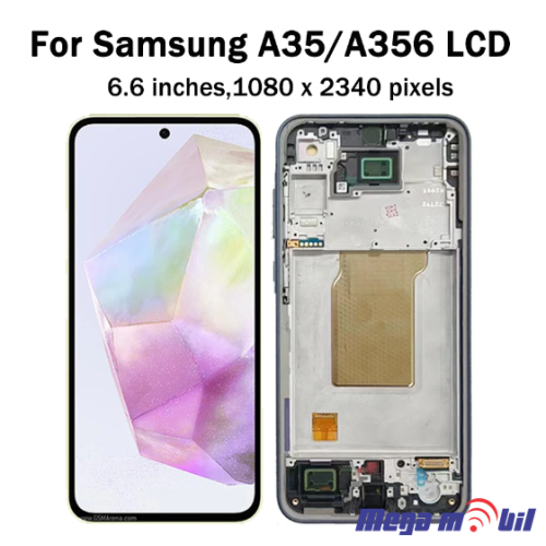 Ekran Samsung A356B/ A35 5G komplet SO RAMKA black HARD OLED