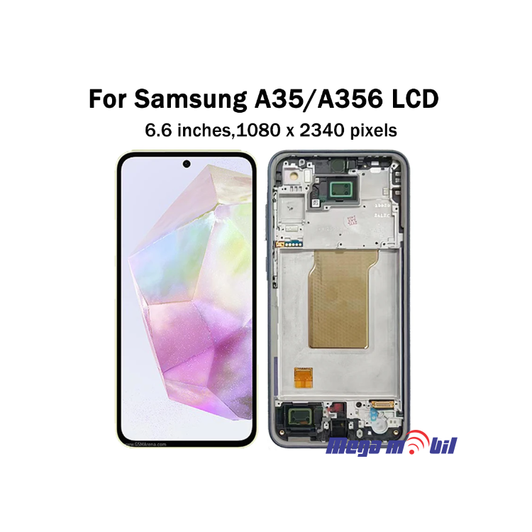 Ekran Samsung A356B/ A35 5G komplet SO RAMKA black HARD OLED