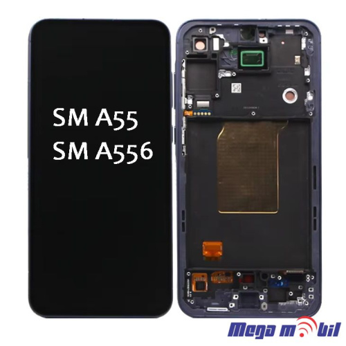 Ekran Samsung A556B/ A55 5G komplet SO RAMKA black HARD OLED