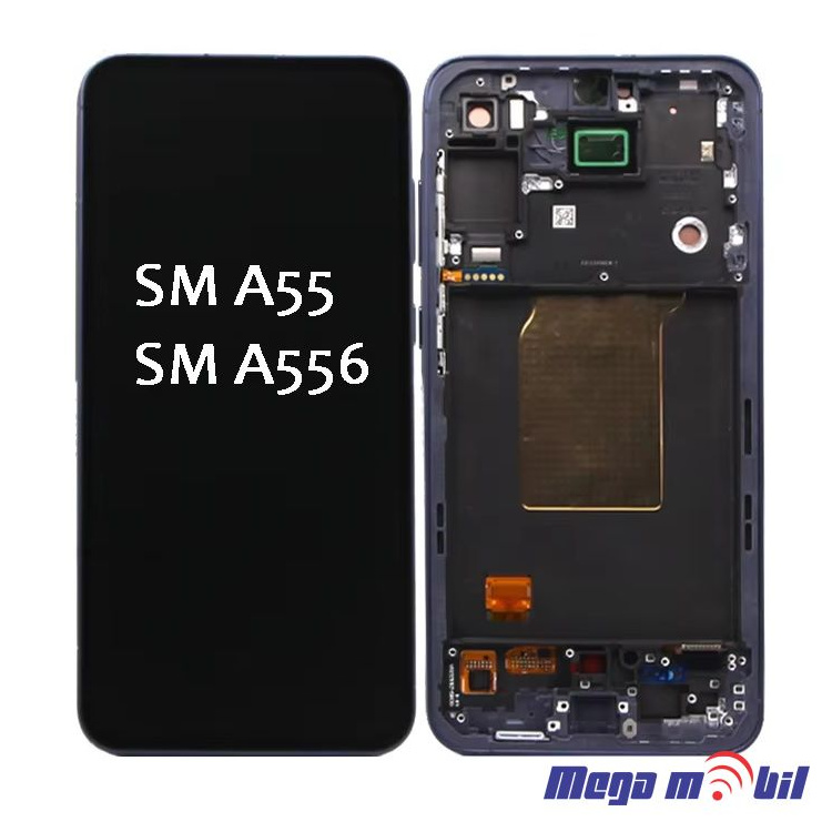 Ekran Samsung A556B/ A55 5G komplet SO RAMKA black HARD OLED