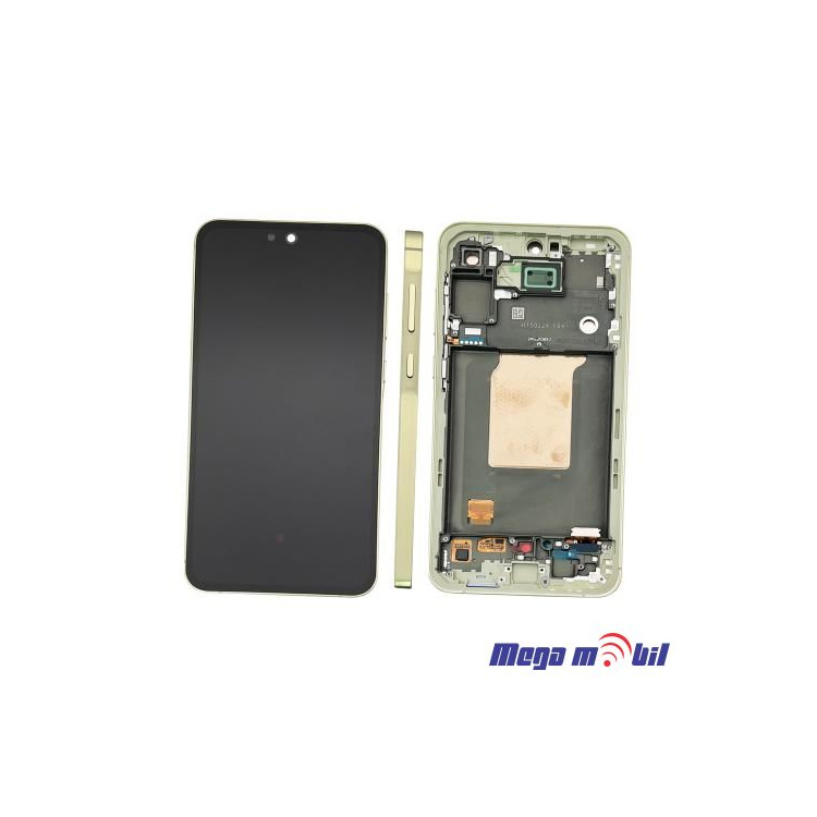 Ekran Samsung A556B/ A55 5G komplet SO RAMKA lemon full org SH