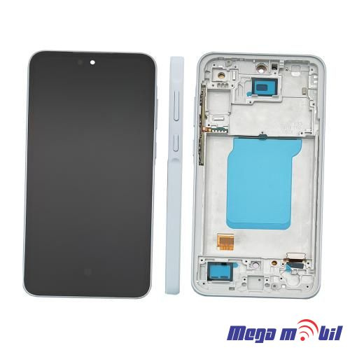 Ekran Samsung A356B/ A35 5G komplet SO RAMKA ice blue full org SH