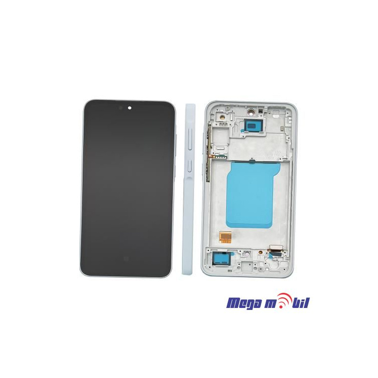 Ekran Samsung A356B/ A35 5G komplet SO RAMKA ice blue full org SH