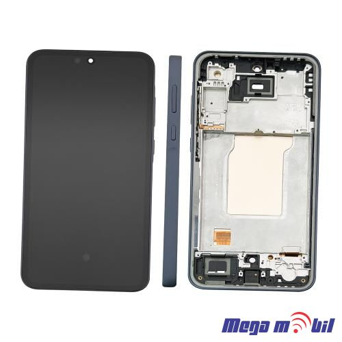 Ekran Samsung A356B/ A35 5G komplet SO RAMKA navy blue full org SH