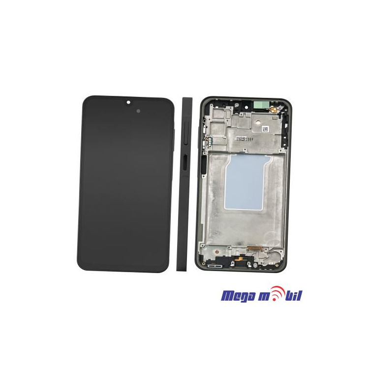 Ekran Samsung A266B/ A26 5G komplet SO RAMKA black full org 