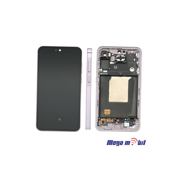 Ekran Samsung A556B/ A55 5G komplet SO RAMKA lilac full org SH