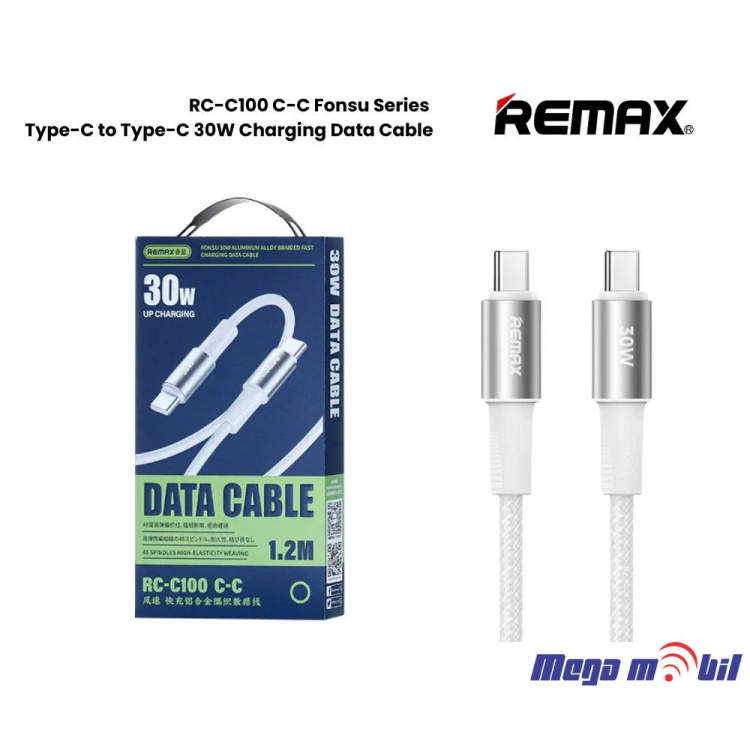 Data Kabel Type C PD REMAX Fonsu RC-C100 30W Fast white