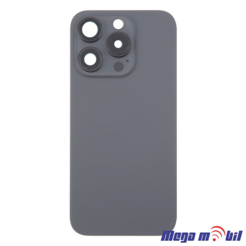 Zadno staklo iPhone 16 Pro Black so magneti za wireless i stakla za kamera 