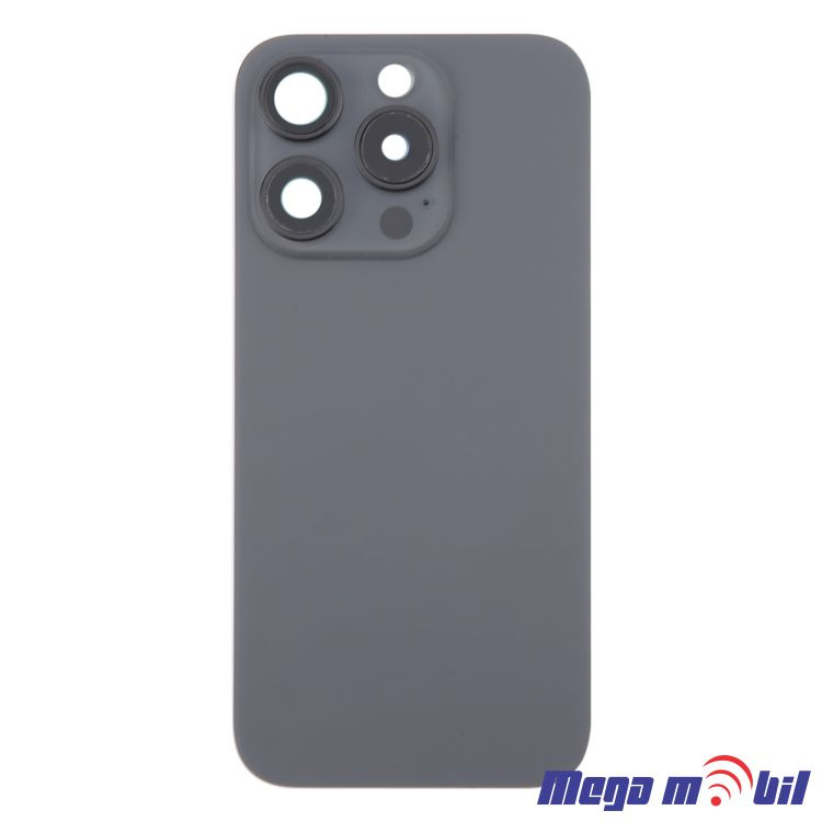 Zadno staklo iPhone 16 Pro Black so magneti za wireless i stakla za kamera 