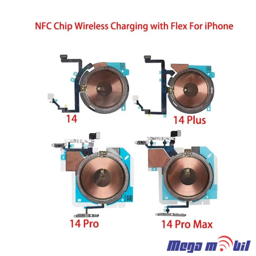 Fletkabel iPhone 14 Plus NFC Coil za wireless polnenje i flet so mikrofon i blic