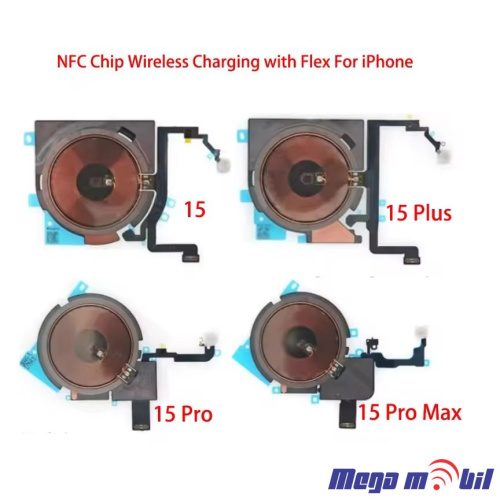 Fletkabel iPhone 15 Plus NFC Coil za wireless polnenje i flet so mikrofon i blic