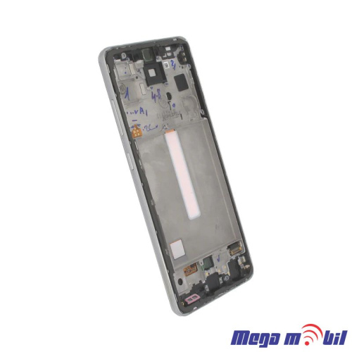Ekran Samsung A528B/ A52S 5G/ A526U komplet SO RAMKA White Full Org SH