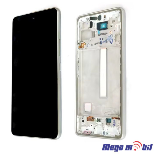 Ekran Samsung A536B/ A53 5G komplet SO RAMKA white full org SH