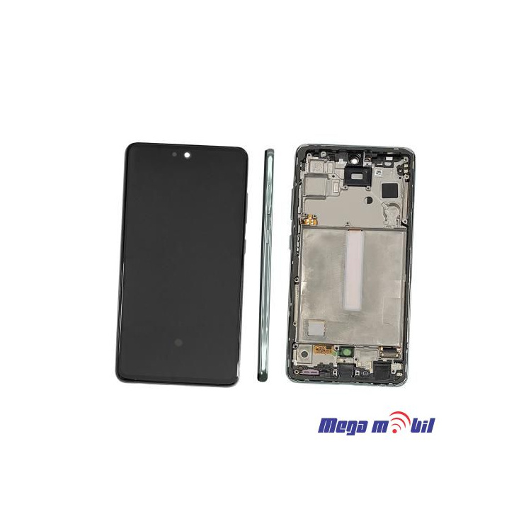 Ekran Samsung A528B/ A52S 5G/ A526U komplet SO RAMKA green Repariran