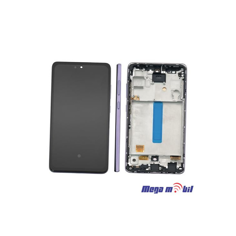 Ekran Samsung A528B/ A52S 5G/ A526U komplet SO RAMKA violet Repariran
