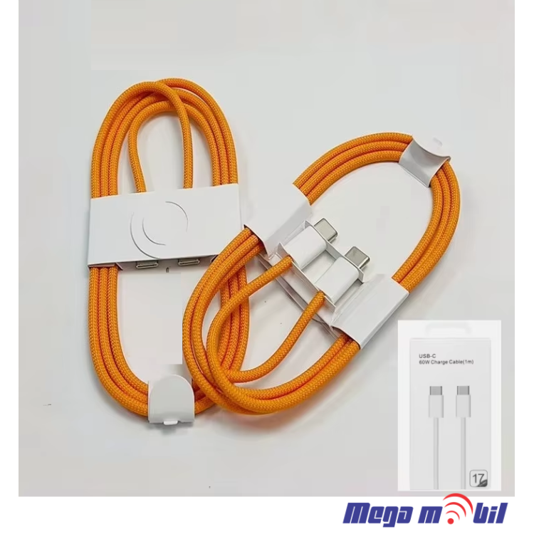 Data Kabel iPhone 17 PD 60W FAST orange