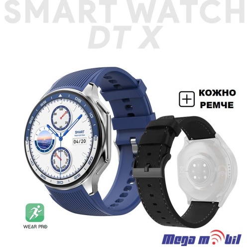 Smart Watch DT watch X silver (kozno +silikonsko remce)