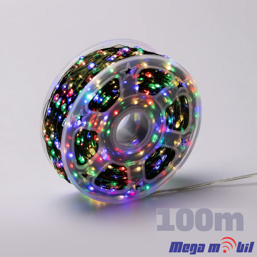 Novogodisen ukras LED sijalicki RGB (100m) so dalecinsko
