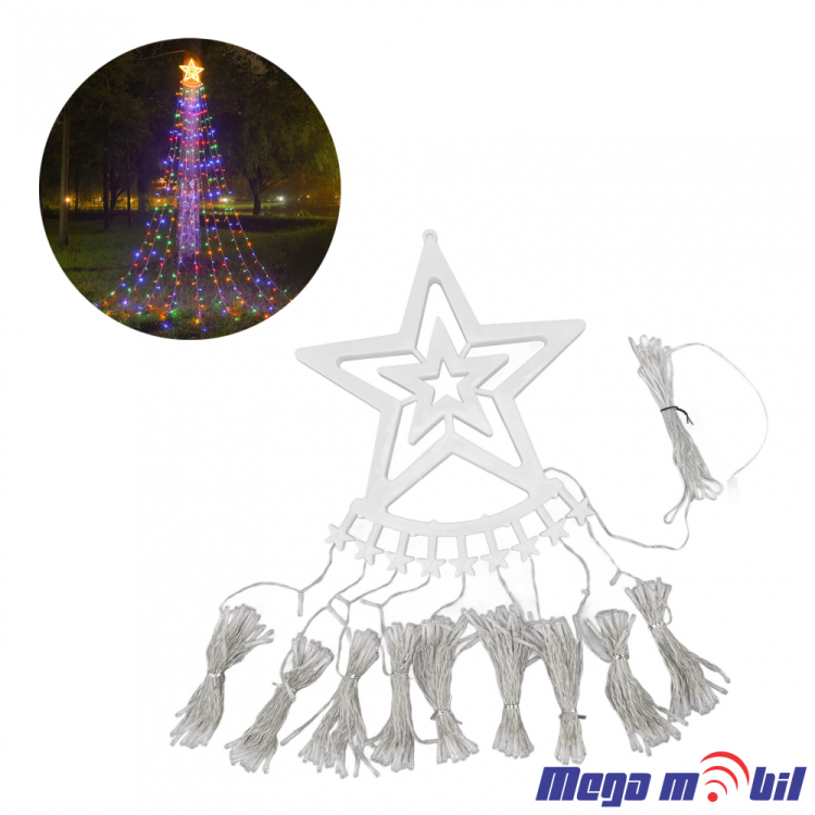 Novogodisen ukras LED sijalicki so zvezda RGB