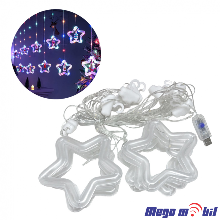 Novogodisen ukras LED zvezdi RGB so dalecinsko