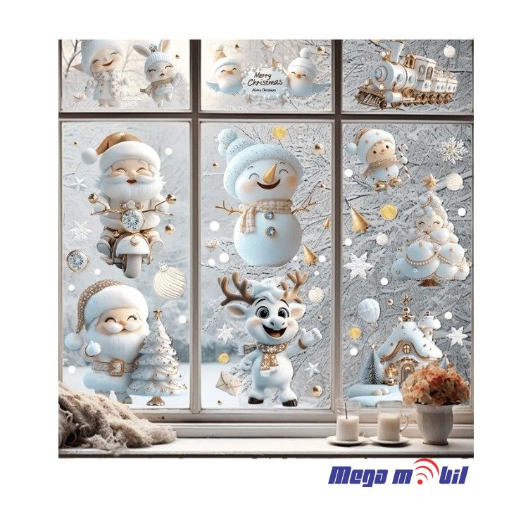 Novogodisen ukras PVC/UV print stikeri set 9kom