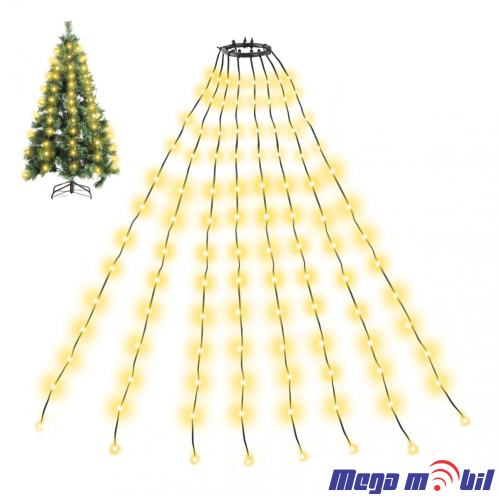 Novogodisen ukras LED sijalicki za elka toplo zolta 3m