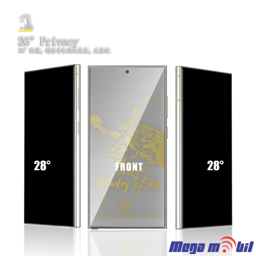 Tempered glass za Samsung S26 Ultra Monkey King Privacy fingerprint support