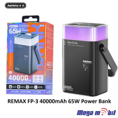 Baterija eksterna 40000mAh REMAX Fluorite FP-3 FAST 65W black