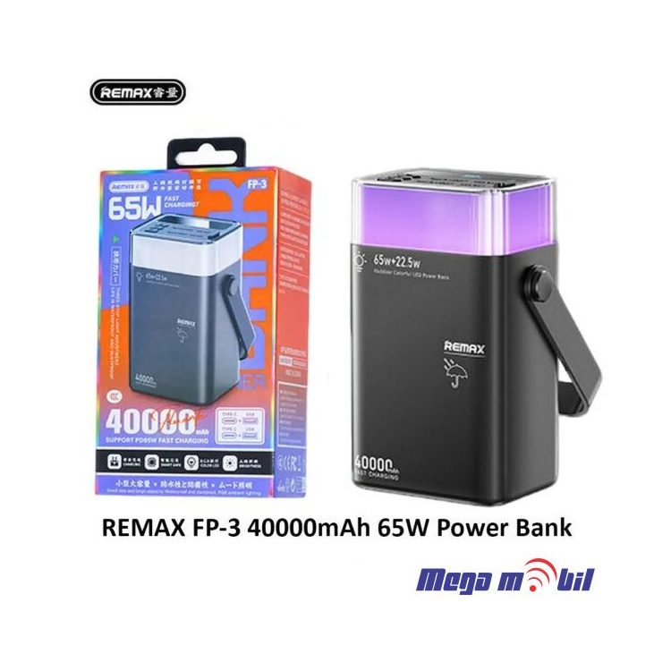Baterija eksterna 40000mAh REMAX Fluorite FP-3 FAST 65W black