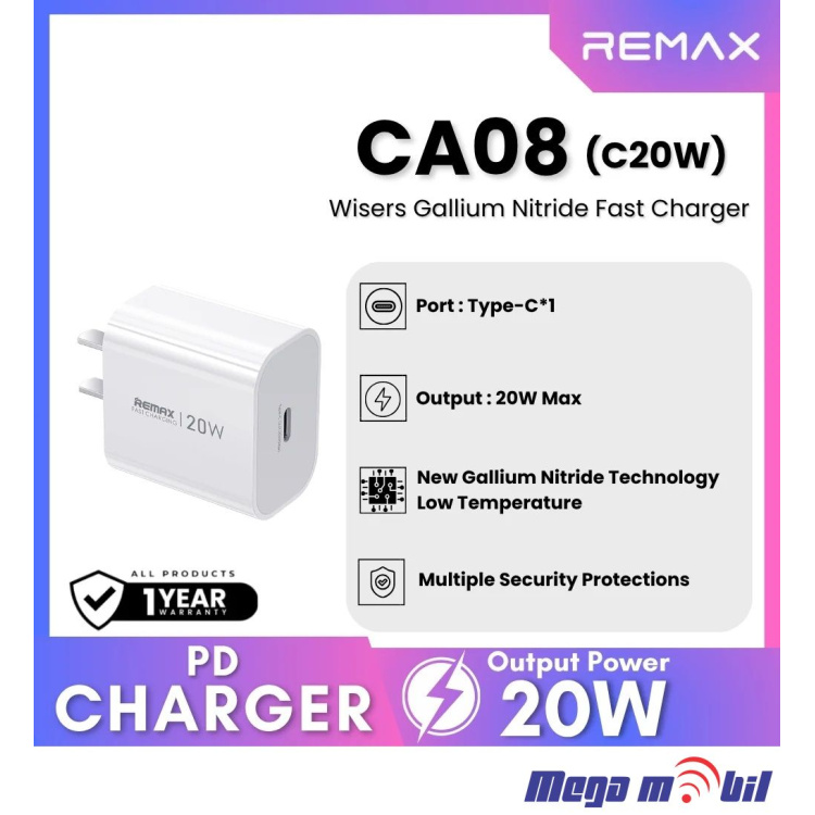 Polnac 220V REMAX Huiying 20W PD GaN CA08