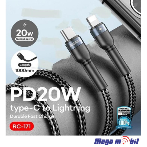 Data Kabel iPhone PD FAST REMAX Jany RC-171 20W black