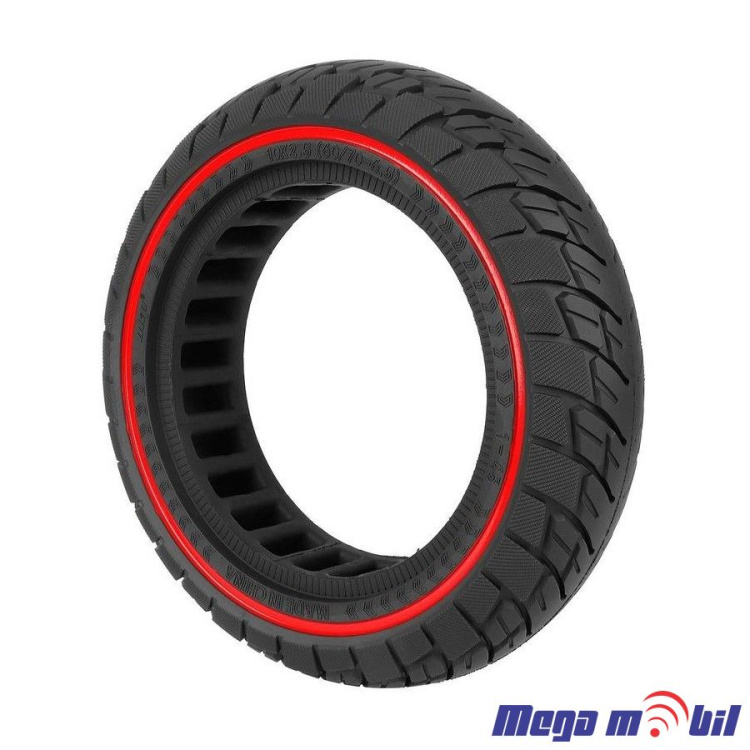 Polna guma za trotinet 10x2.5 (60/70-6.5) Xiaomi 5/5 Max/5 Pro LINE red