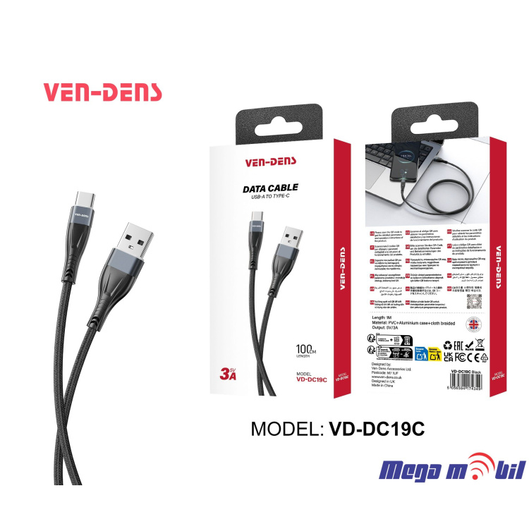 Data Kabel Type C VD-DC19C 1m FAST black