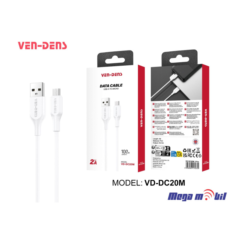 Data Kabel Micro VD-DC20M 1m FAST white
