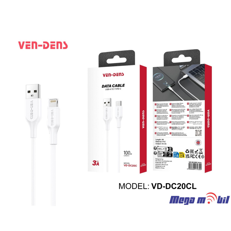 Data Kabel iPhone VD-DC20L 1m FAST white