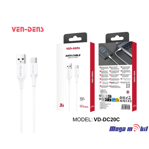 Data Kabel Type C VD-DC20C 1m FAST white