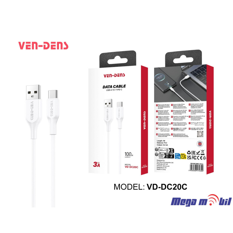 Data Kabel Type C VD-DC20C 1m FAST white