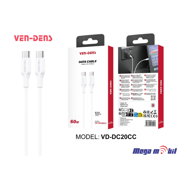 Data Kabel Type C PD VD-DC20CC 60W 1m FAST white