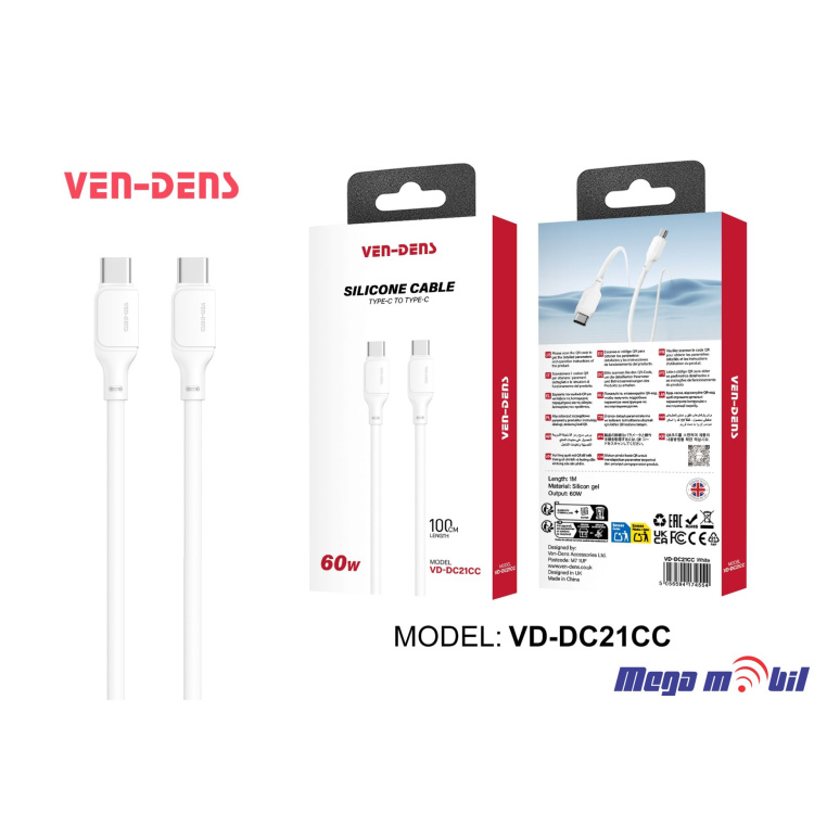 Data Kabel Type C PD VD-DC21CC 60W 1m FAST white