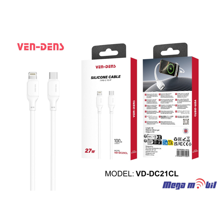 Data Kabel iPhone PD FAST VD-DC21CL 27W 1m white