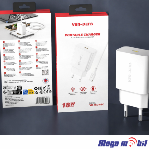 Polnac 220V VD-TC016BAP QC3.0 18W white